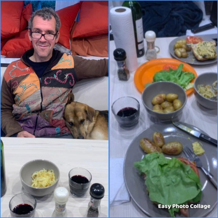 Ash and his dinner date waiting to be served