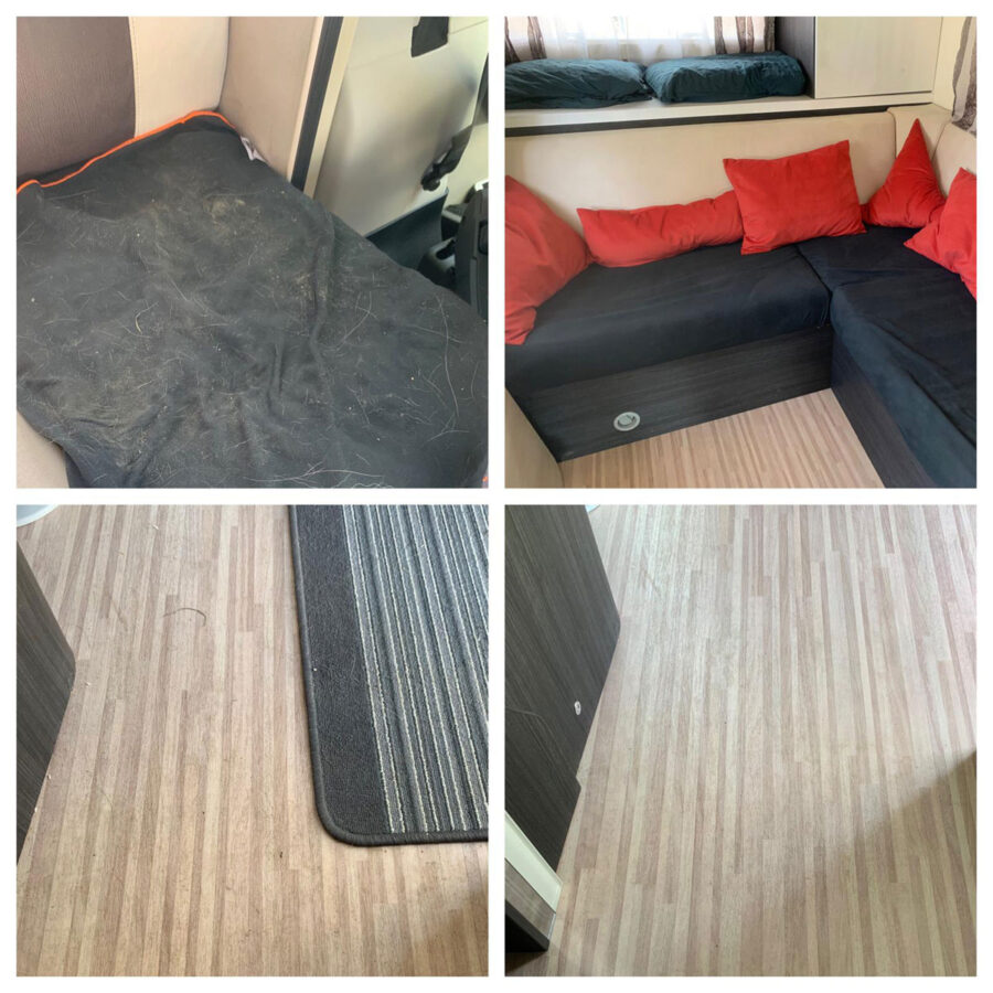 before-and-after motorhome cleaning